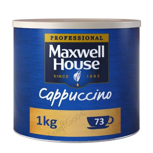 Cappuccino Maxwell House Coffee Instant Rich Frothy Flavour Large 1kg Tin Pack