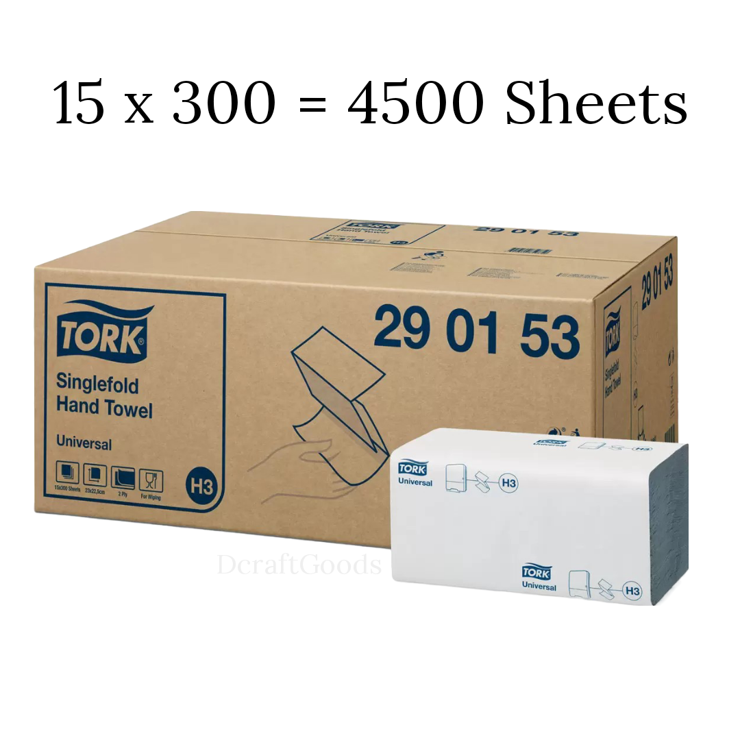 Tork Singlefold Hand Towel, 15 x 300 Sheets