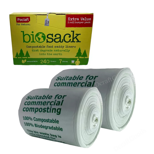 BioSack Compostable Food Caddy Liners Kitchen Waste Rolls Bags 7 Litres Capacity 240Bags