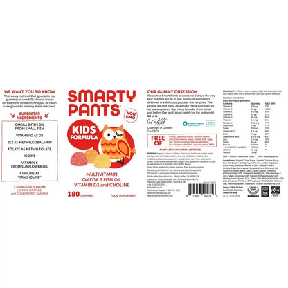 SmartyPants Kids Formula Food Supplement Multi Vitamin Omega 3 Gluten Free