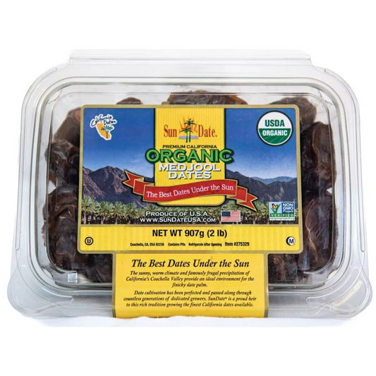 Sun Date California Medjool Organic Dates Gourmet Jumbo Large Medjoul 907g Pack