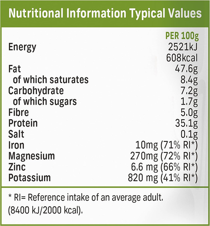 Organic Cashews Unsalted Unroasted 100%  Whole Nuts 1.13kg