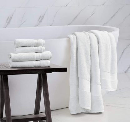 Bath Towel Luxury 100%  Hrygro Cotton Grandeur Super Soft and Absorbent White