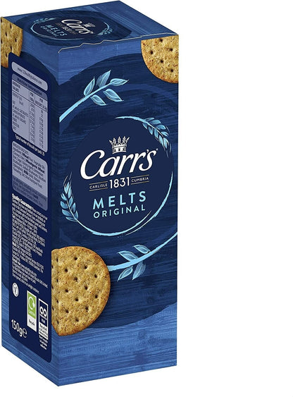 Carr's Melts Original and Cheese Delicious Crispy Wheaten Crackers 6x150g