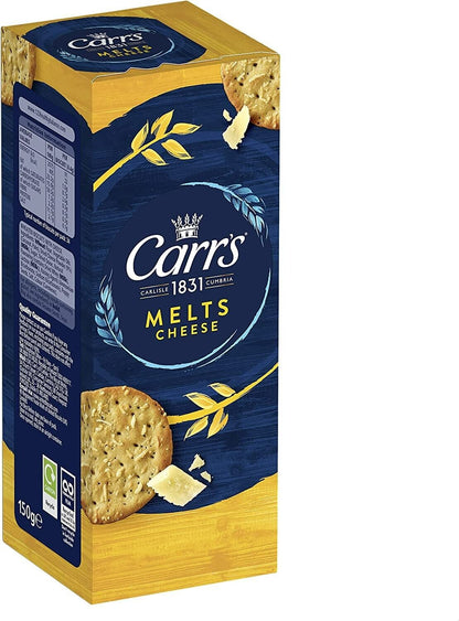 Carr's Melts Original and Cheese Delicious Crispy Wheaten Crackers 6x150g