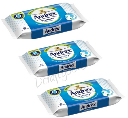 Andrex Toilet Flushable Wipes Washlets Moist Ultra Soft Classic Clean 12 Pack