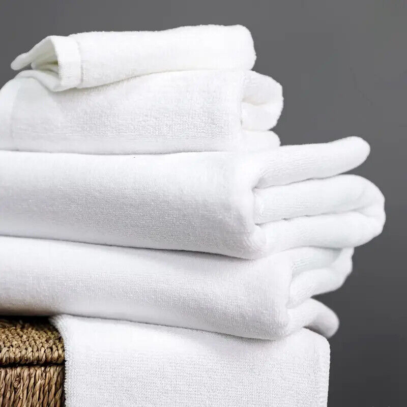 Bath Towel 100% Ring Spun Cotton White Premium Quality Soft and Highly Absorbent 6 Pack