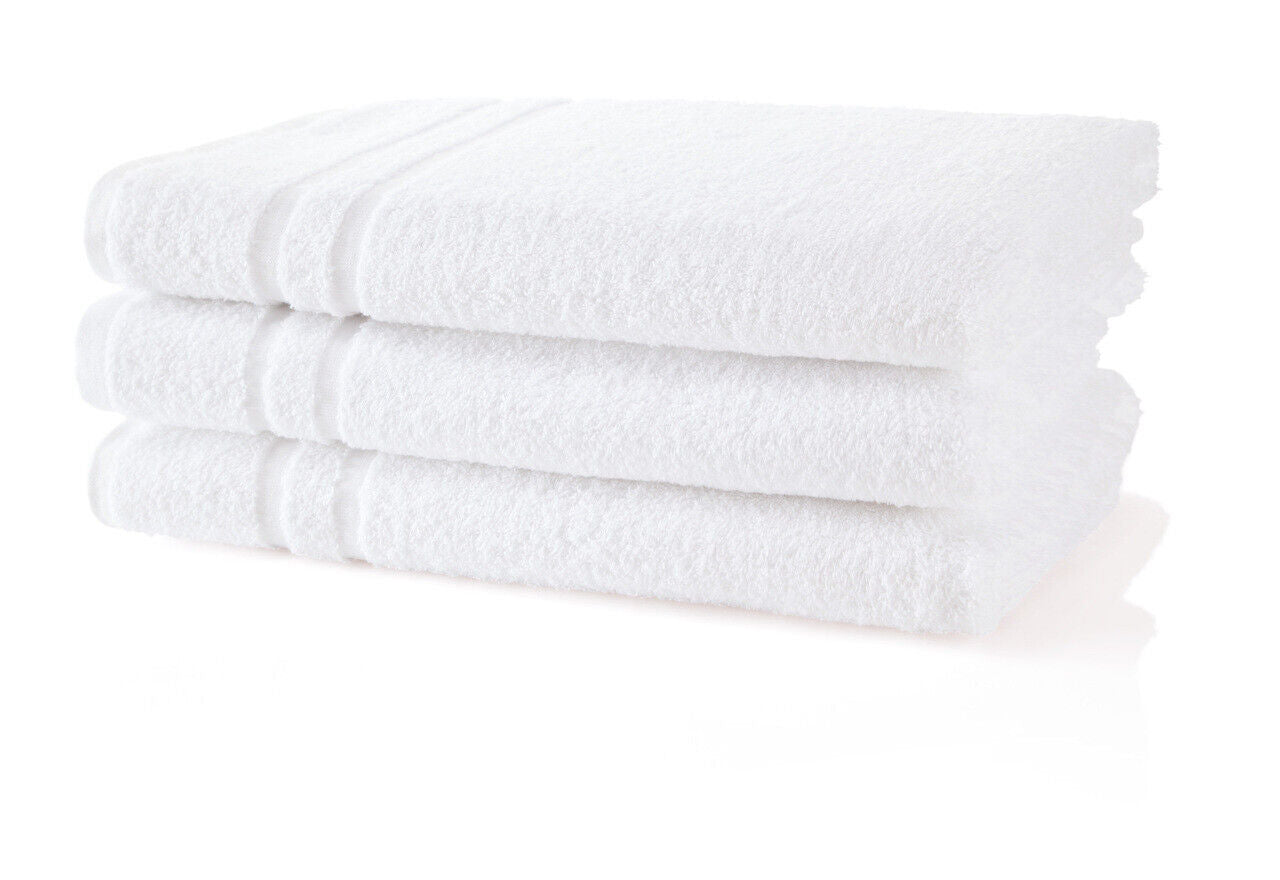 Bath Towel 100% Ring Spun Cotton White Premium Quality Soft and Highly Absorbent 6 Pack