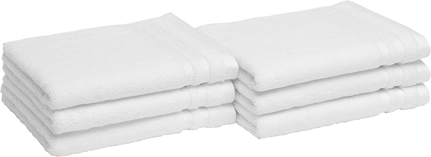 Bath Towel 100% Ring Spun Cotton White Premium Quality Soft and Highly Absorbent 6 Pack