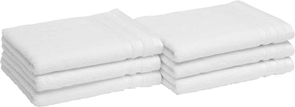 Bath Towel 100% Ring Spun Cotton White Premium Quality Soft and Highly Absorbent 6 Pack