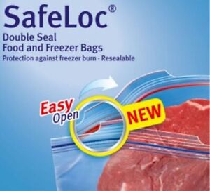 Food Bag Bacofoil Safeloc Food and Freezer Bags Double seal Zip Medium 27x24cm