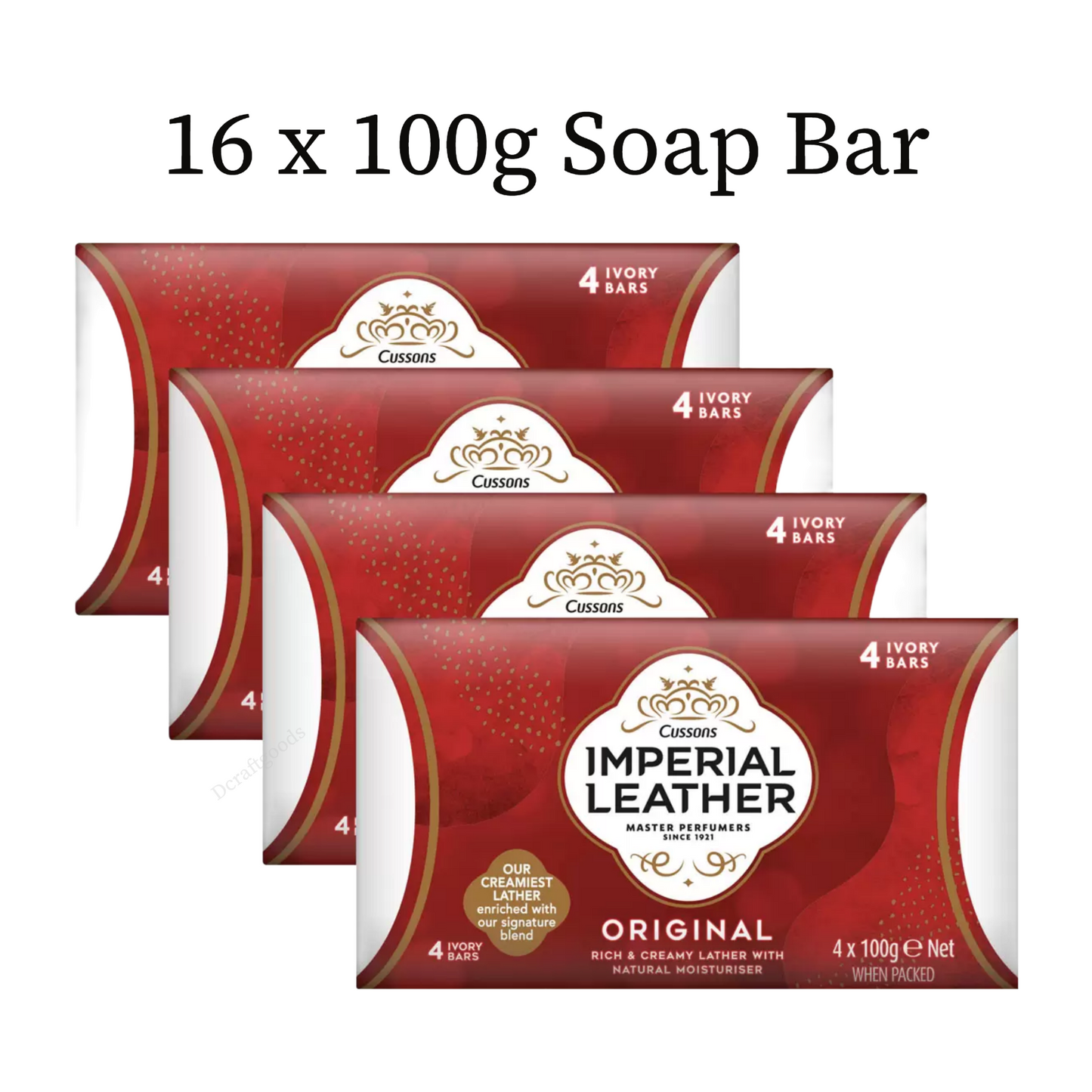 Imperial Leather Original Soap Rich Creamy Lather Ivory Cleansing Bars 16 x 100g