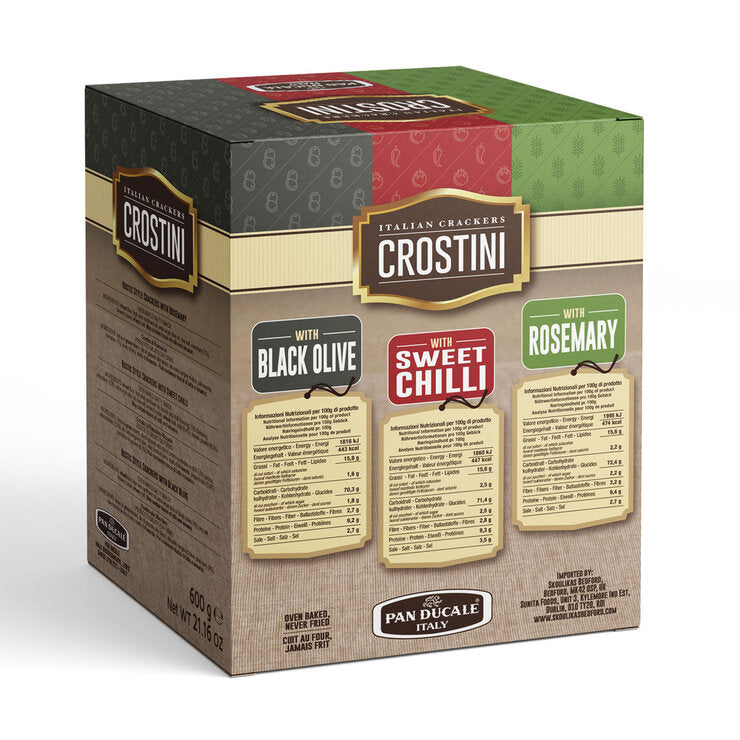 Italian Crostini Cracker Crispy Flavourful Appetizer Variety Pack Delicious Snack3 x 200g